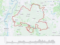 route  Route Amstel Gold Race Toerversie 65 km. Met route naar de start en route terug naar het appartement.